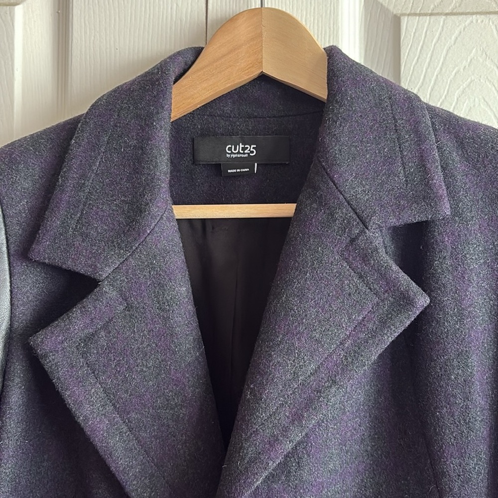 Cut25 Dark Grey Pea Coat Elegant Structured Design